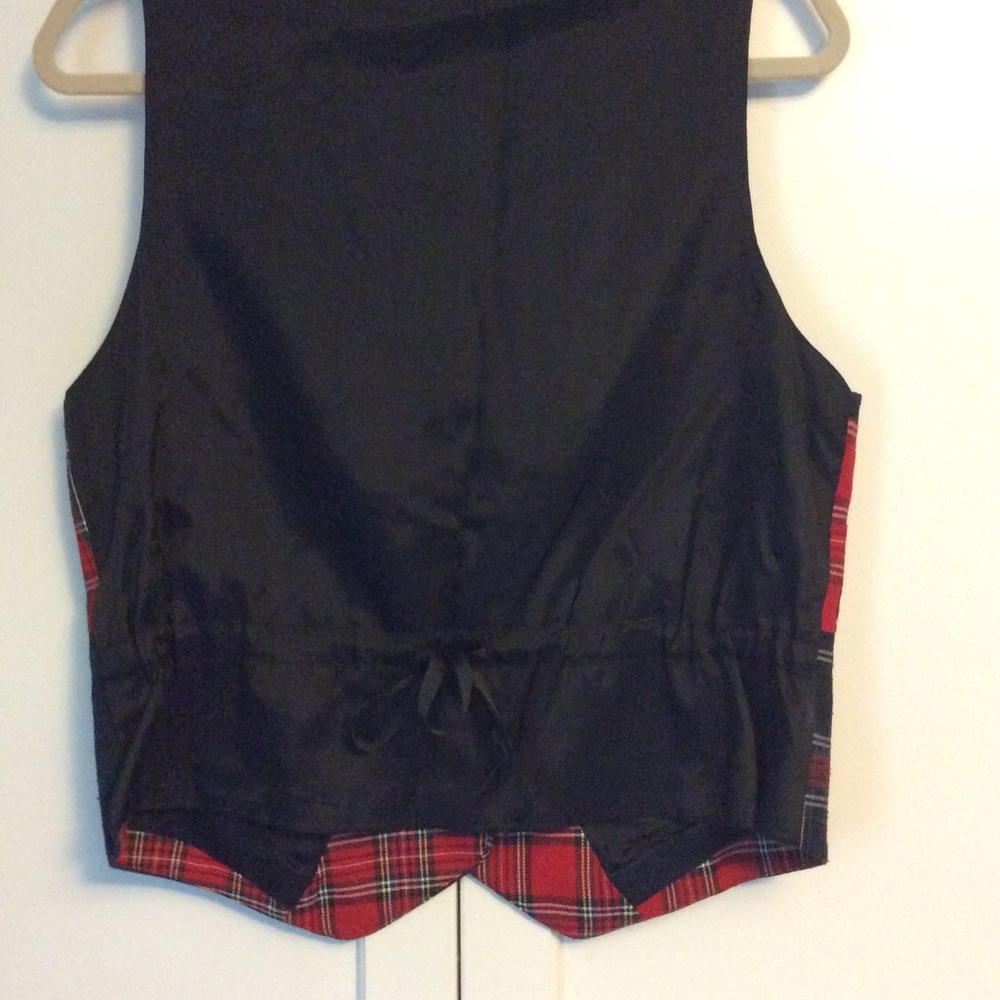 Talbots Festive Patchwork Plaid Vest - image 5